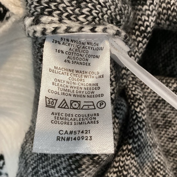 LOFT Leopard Print Zip Sweater Size XXL White and Black - Picture 7 of 7